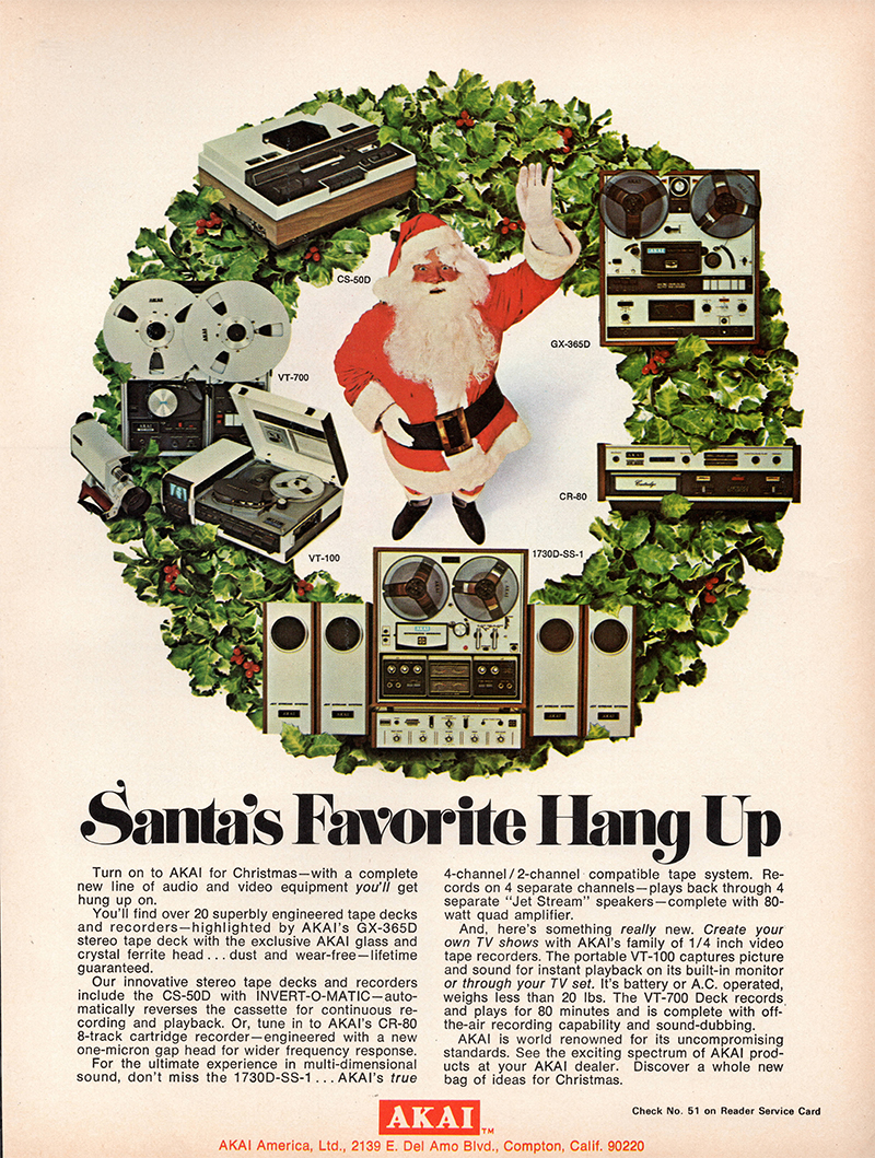 Akai advertisement in Audio, December 1971