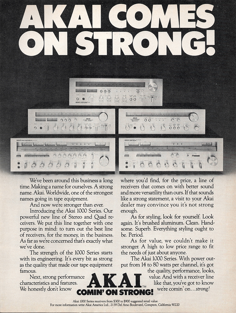 Akai advertisement in Audio, March 1976