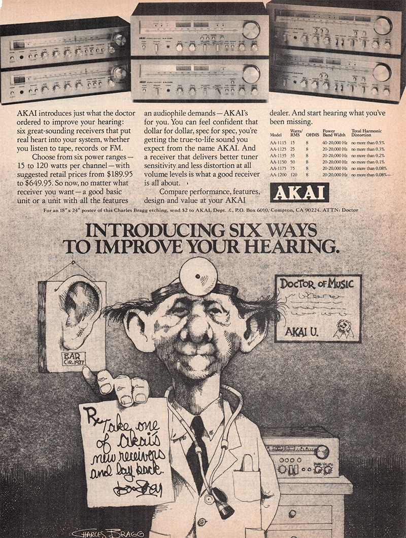 Akai advertisement in Audio, October 1977