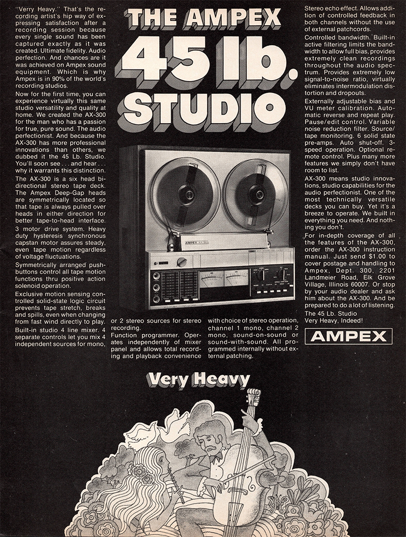 Ampex advertisement in Audio, November 1971
