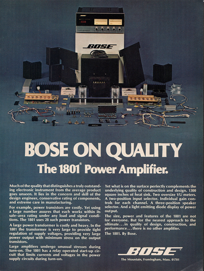 Bose advertisement in Audio, October 1975