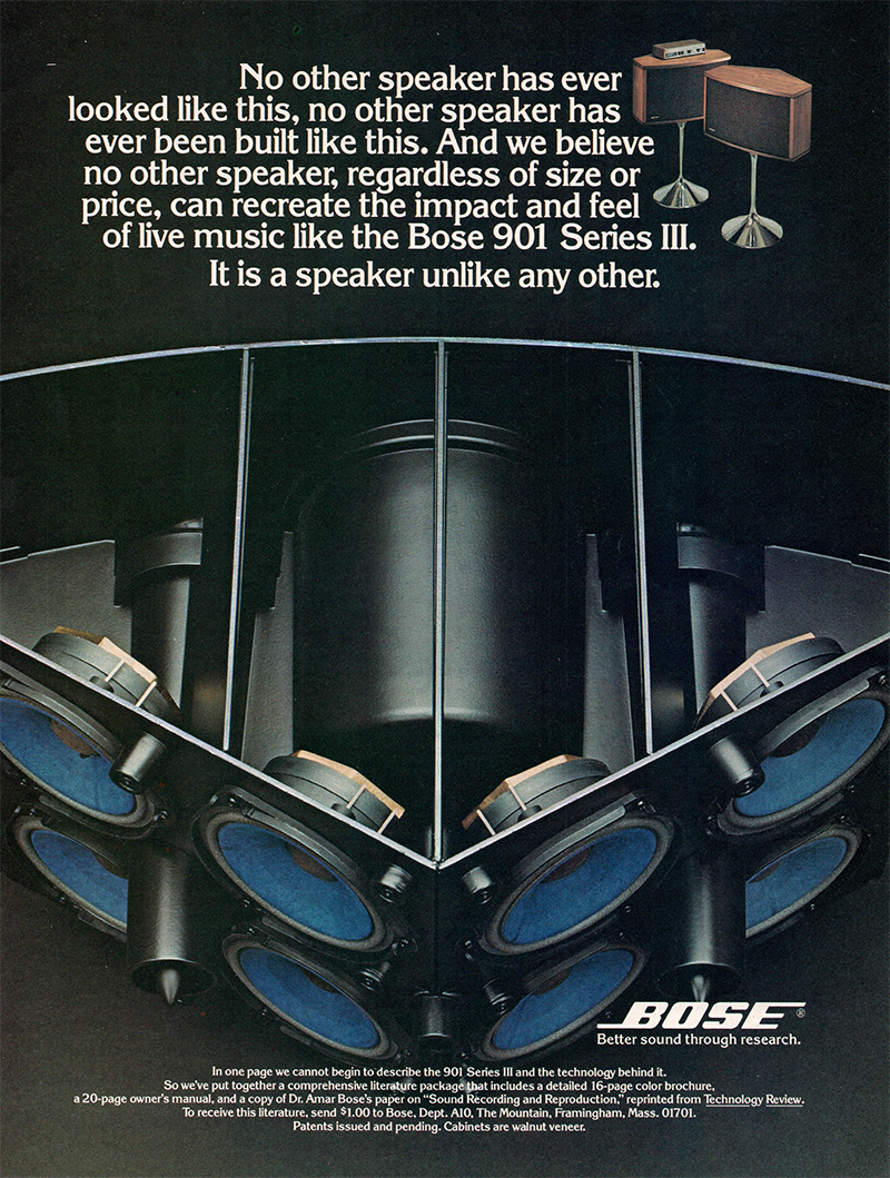 Bose advertisement in Audio, October 1977