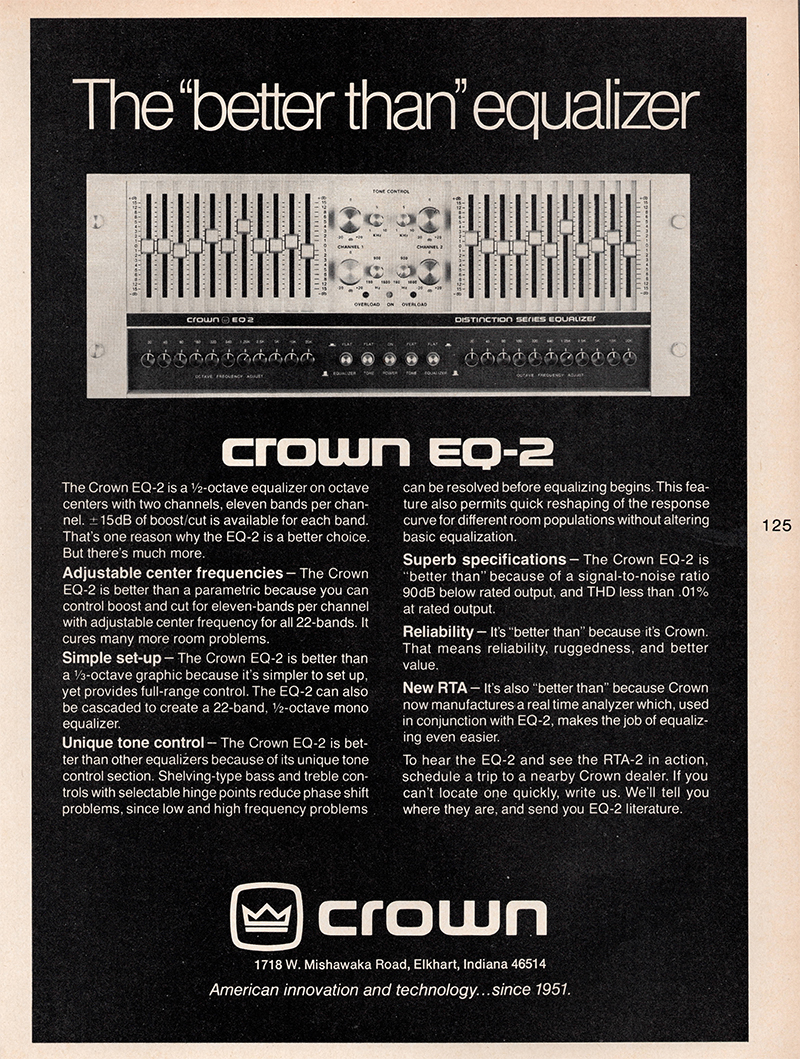 Crown advertisement in Audio, October 1978