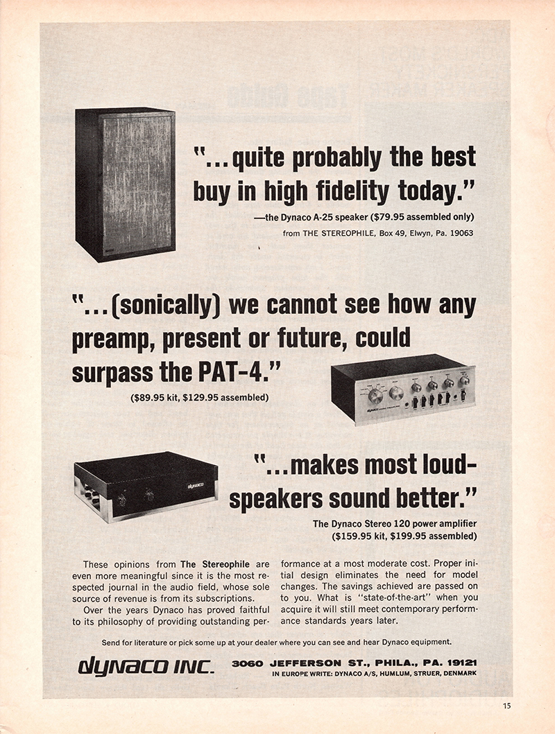 Dynaco advertisement in Audio, September 1970