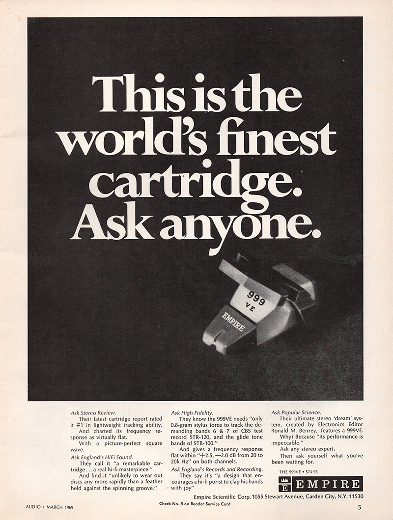 Empire advertisement in Audio, March 1969
