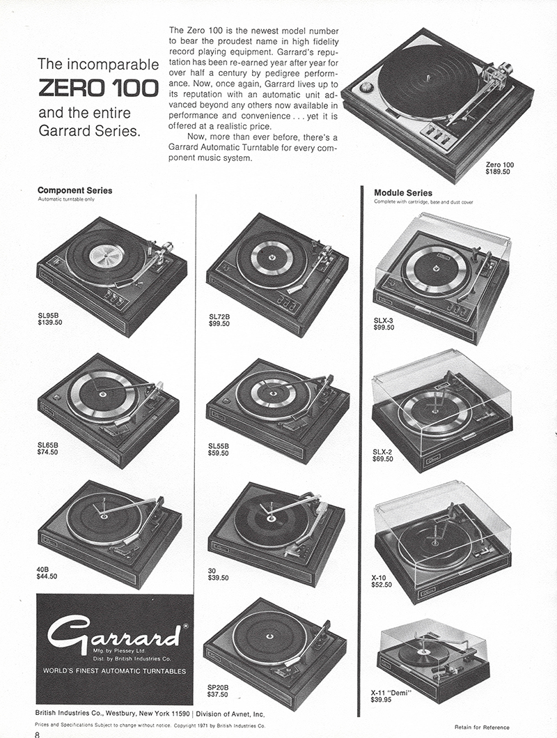 Garrard advertisement in Audio, June 1971