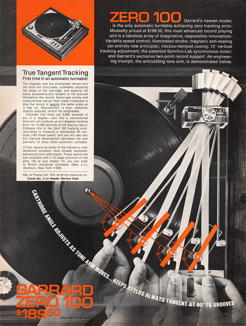 Garrard advertisement in Audio, December 1971