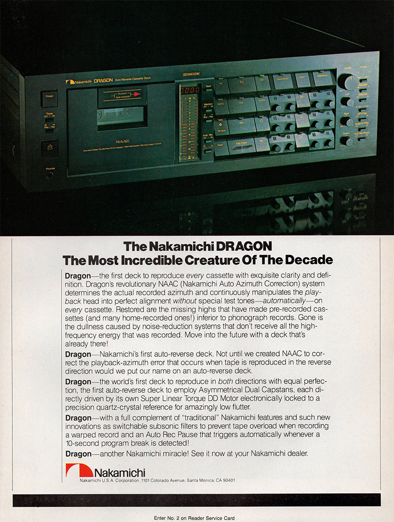 Nakamichi advertisement in Audio, June 1983