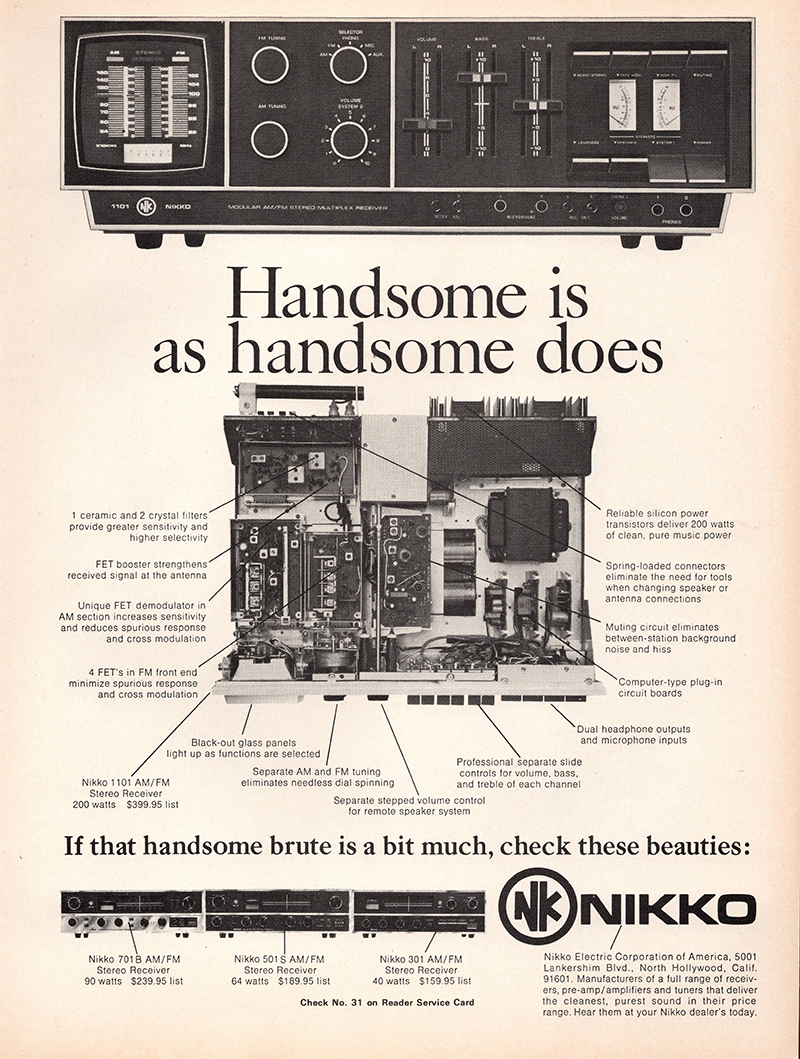 Nikko advertisement in Audio, February 1971