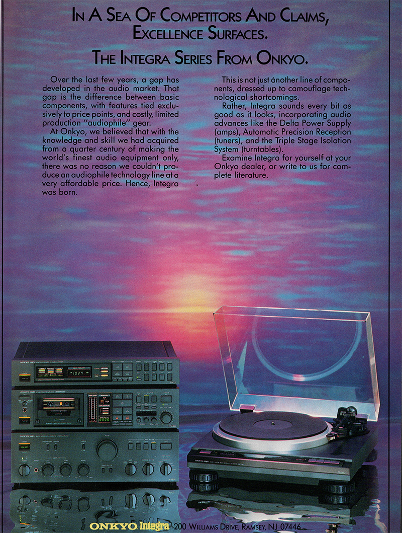 Onkyo advertisement in Audio, December 1983