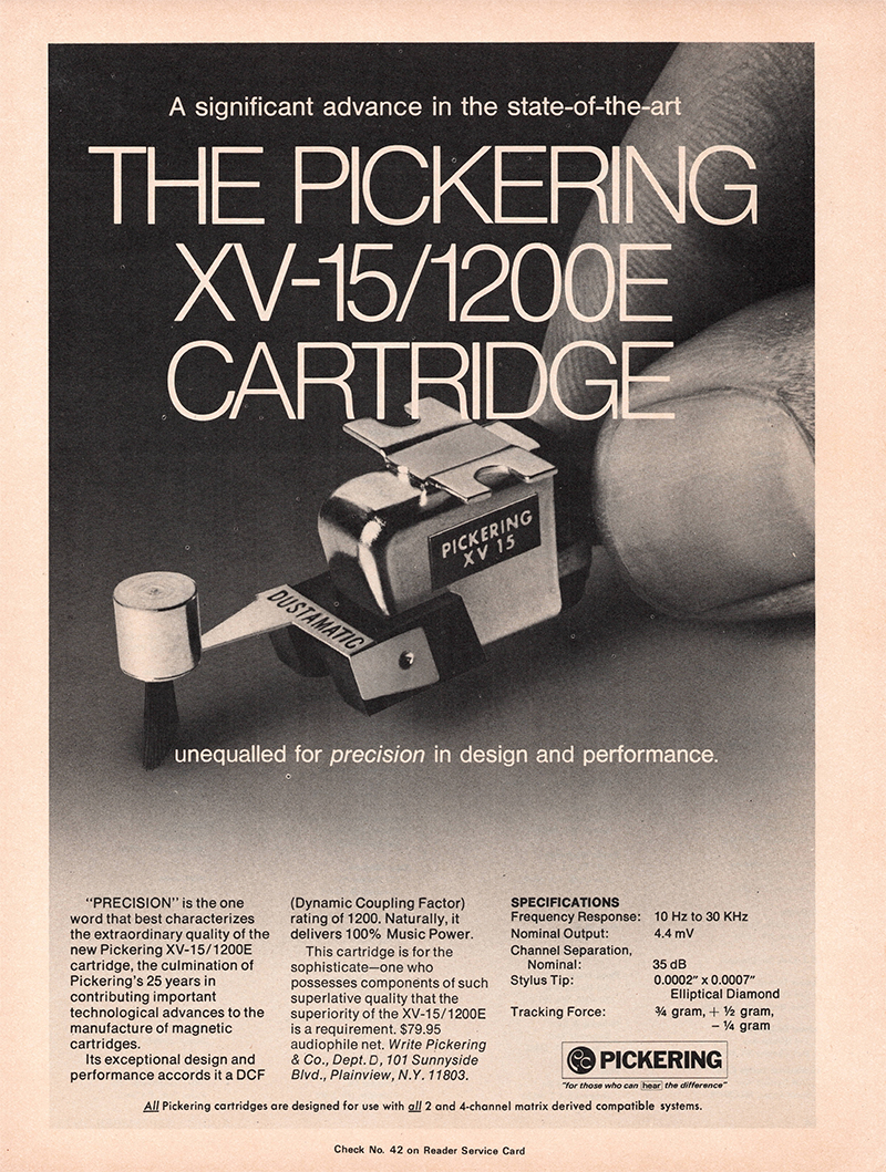 Pickering advertisement in Audio, September 1973