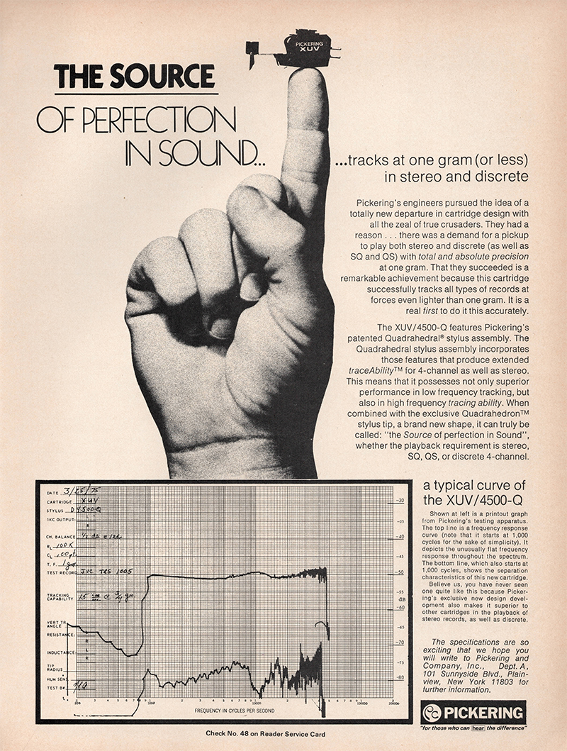 Pickering advertisement in Audio, October 1975