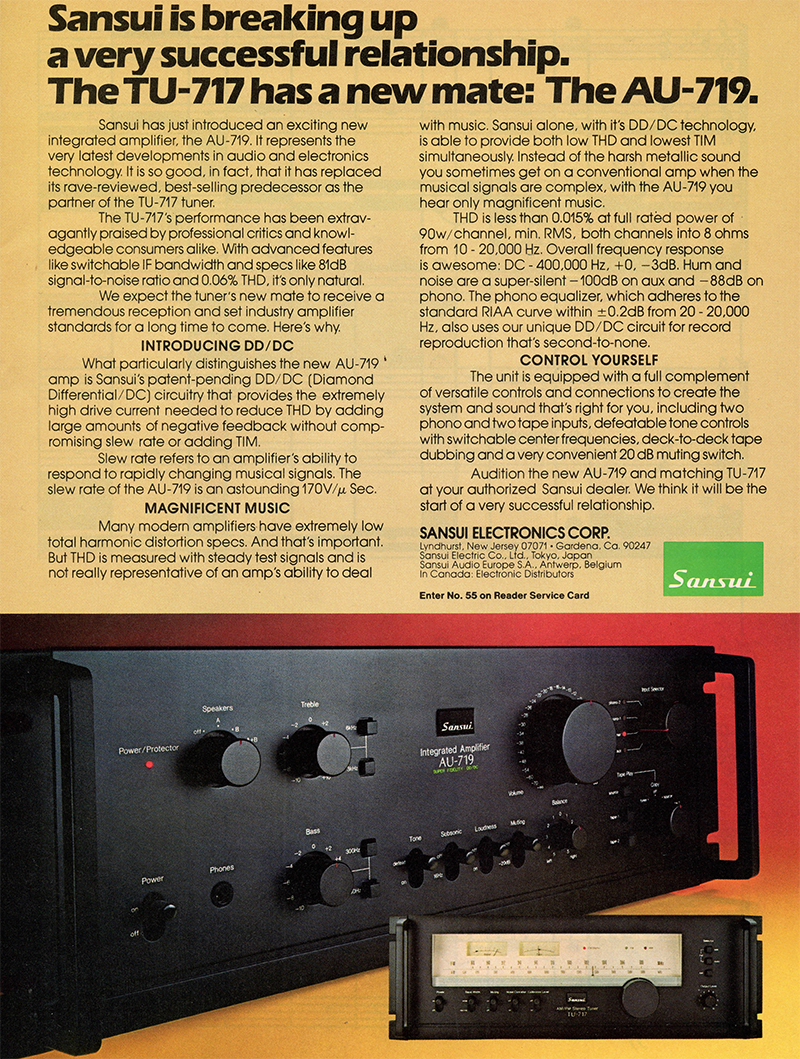 Sansui advertisement in Audio, October 1979