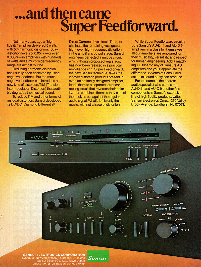 Sansui advertisement in Stereo Review, November 1981