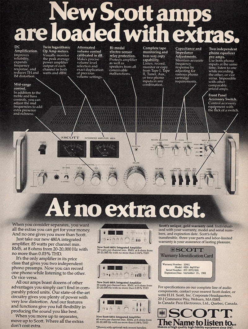 Scott advertisement in Audio, October 1978