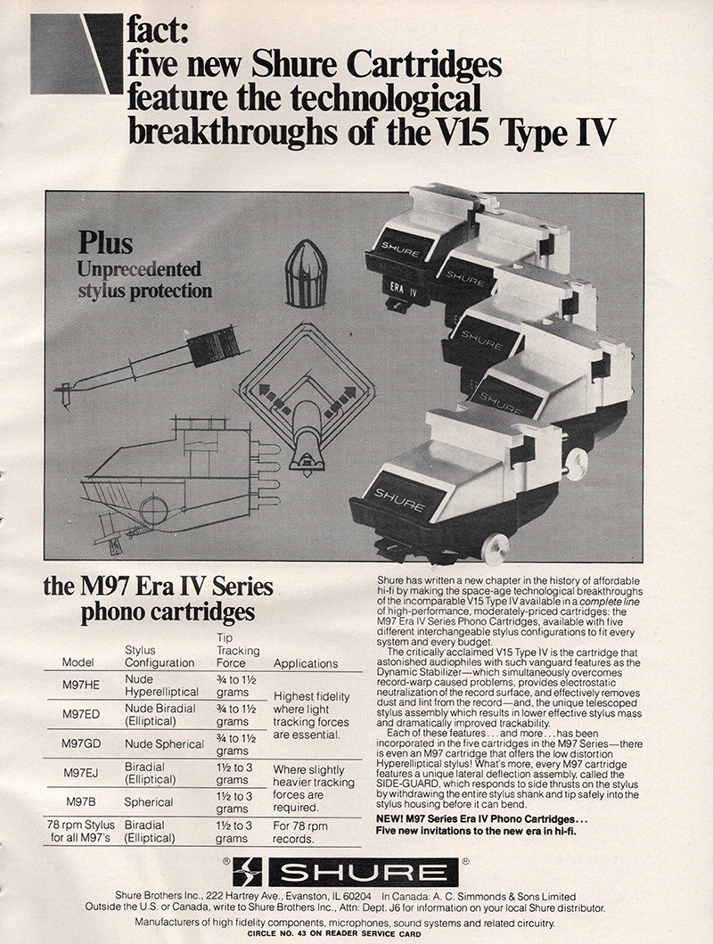 Shure advertisement in Stereo Review, October 1981
