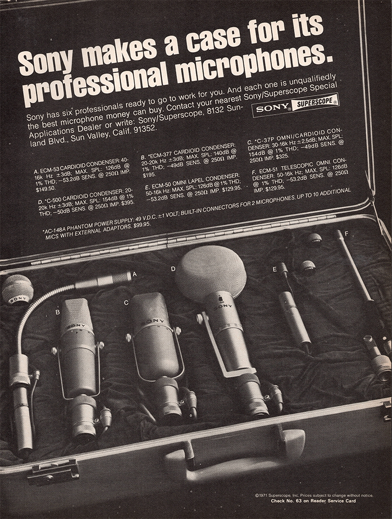 Sony advertisement in Audio, November 1971