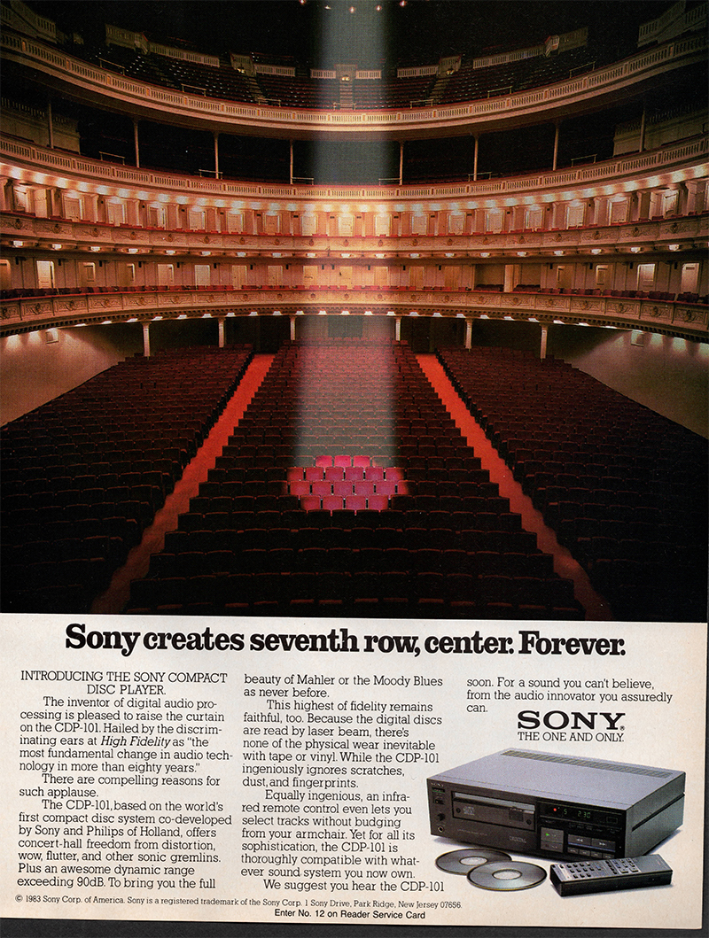 Sony advertisement in Audio, August 1983