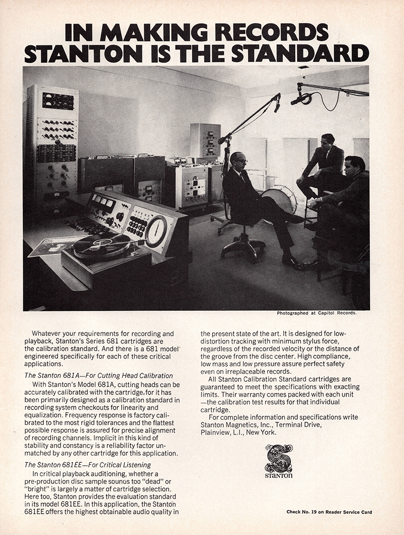 Stanton advertisement in Audio, December 1970
