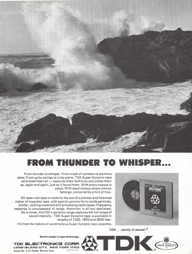TDK advertisement in Audio, October 1971