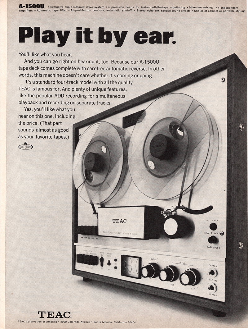 Teac advertisement in Audio, November 1969