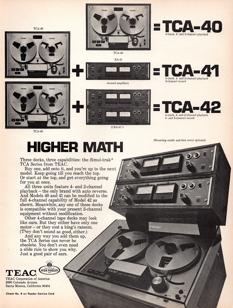 Teac advertisement in Audio, February 1971